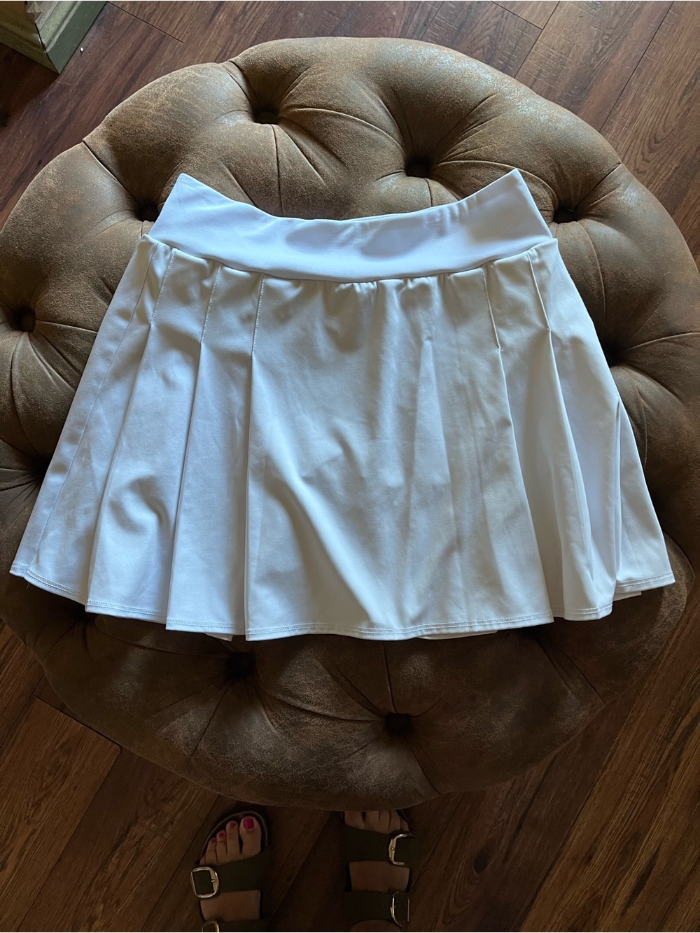 Wilson White Pleated Skater Skirt with built in shorties.
